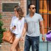 John Legend a la sortie de son hôtel avec sa petite amie Christine Teigen a New York, le 30 juillet 2013.