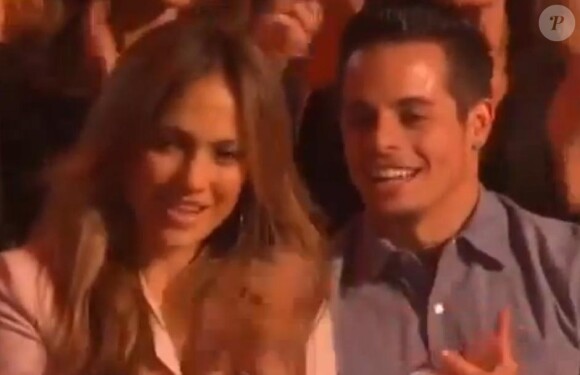 Jennifer Lopez, accompagnée de son petit ami Casper Smart, dans le public de "Danse avec les stars" US, le 16 septembre 2013.