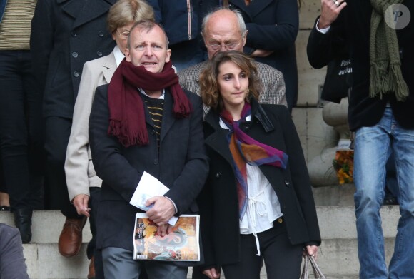 Un des fils d'Albert Jacquard lors de ses obsèques en l'église Saint-Sulpice à Paris le 19 septembre 2013