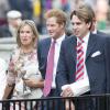 Le prince Harry le 20 septembre 2013 au mariage de son cousin Alexander Fellowes, fils de Jane McCorquodale et neveu de Lady Di, et d'Alexandra Finlay, créatrice de chaussures de la marque Fins et descendante de Johnnie Walker.
