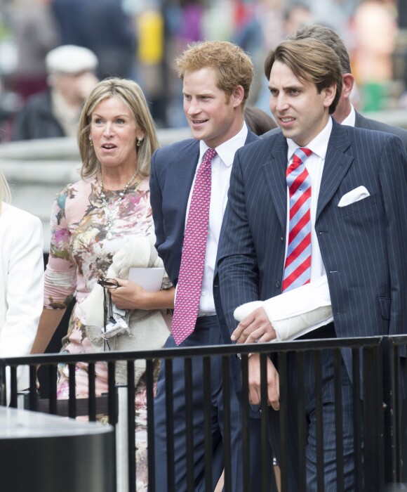Le prince Harry le 20 septembre 2013 au mariage de son cousin Alexander Fellowes, fils de Jane McCorquodale et neveu de Lady Di, et d'Alexandra Finlay, créatrice de chaussures de la marque Fins et descendante de Johnnie Walker.