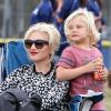 La popstar Gwen Stefani, enceinte, et son mari Gavin Rossdale assistent au match de foot de l'un de leurs fils à Los Angeles le samedi 21 septembre 2013.