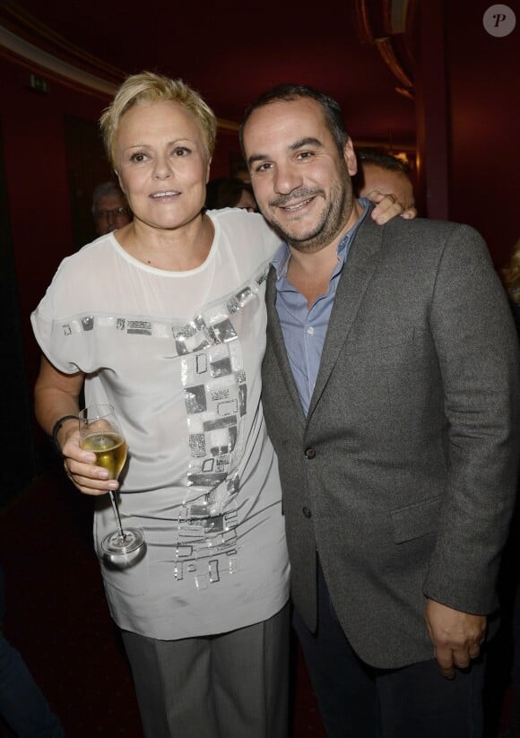 Muriel Robin et Francois-Xavier Demaison à la générale du spectacle de Muriel Robinau théâtre de la Porte Saint-Martin à Paris, le 23 septembre 2013.