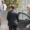 La princesse Cristina d'Espagne arrive à l'hôpital Quiron de la banlieue de Madrid le 25 septembre 2013 pour voir son père le roi Juan Carlos Ier au lendemain de son opération de la hanche.