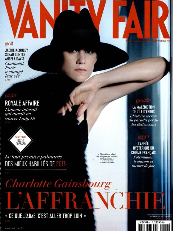 Charlotte Gainsbourg en couverture et interview de Vanity Fair, édition française du mois d'octobre 2013