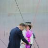 La princesse Mary de Danemark était chargée d'effectuer, en présence de son mari Frederik, le baptême du Majestic Maersk, nouveau porte-conteneurs colossal de la compagnie A.P. Møller-Maersk, le 25 septembre 2013 à Copenhague.