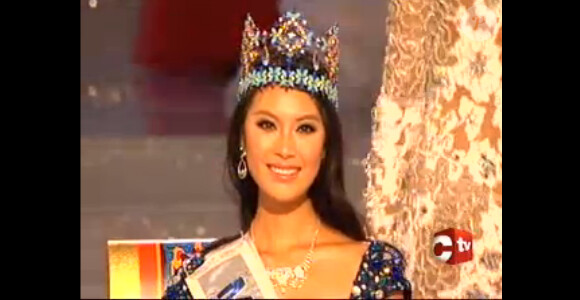 C'est Miss Chine, Yu Wenxia, 23 ans, qui a été élue Miss Monde 2012, le samedi 18 août 2012 en Chine.