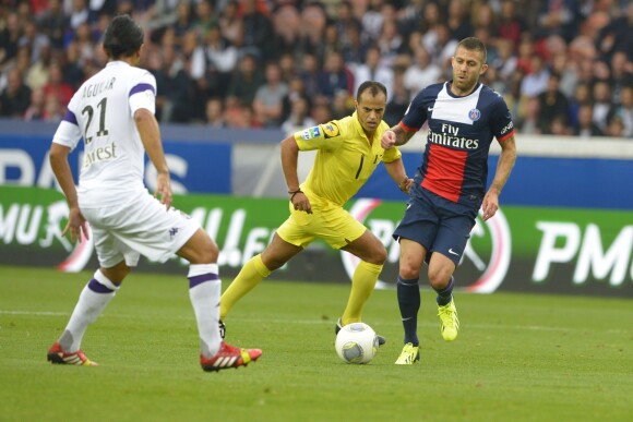 Jérémy Menez lors du match de football PSG - Toulouse au Parc des princes, le 28 septembre 2013
