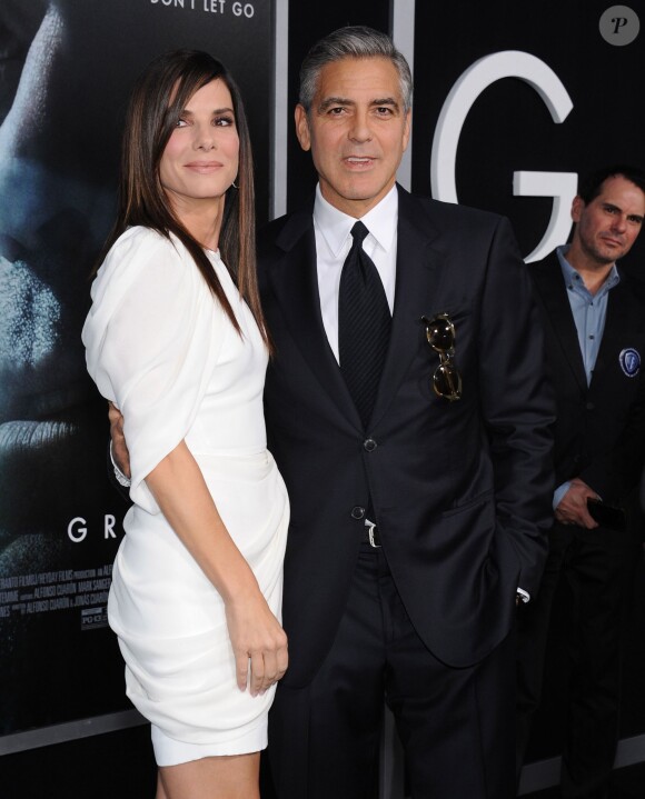 George Clooney et Sandra Bullock lors de la première de Gravity à New York, le 1er octobre 2013.