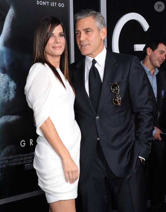 George Clooney et Sandra Bullock lors de la première de Gravity à New York, le 1er octobre 2013.