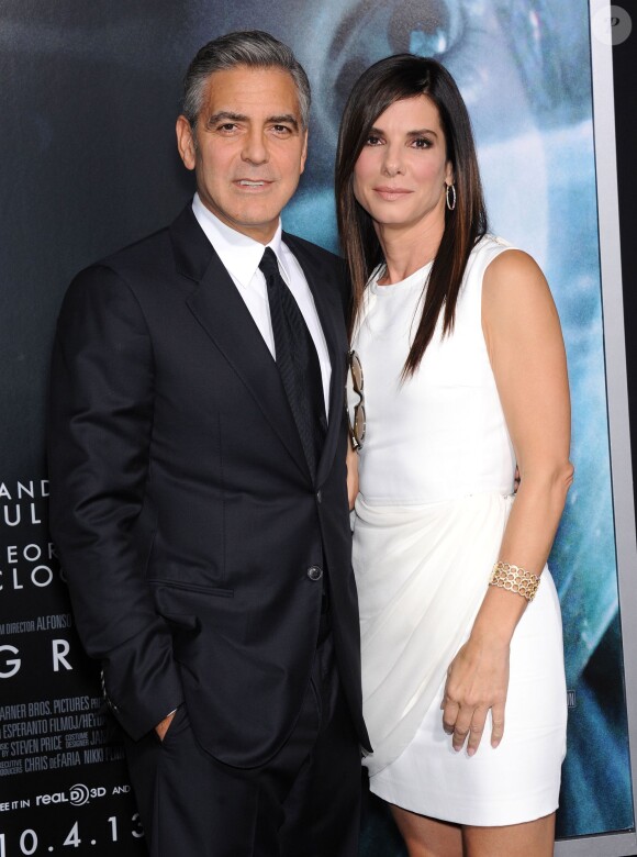 George Clooney et Sandra Bullock lors de la première de Gravity à New York, le 1er octobre 2013.