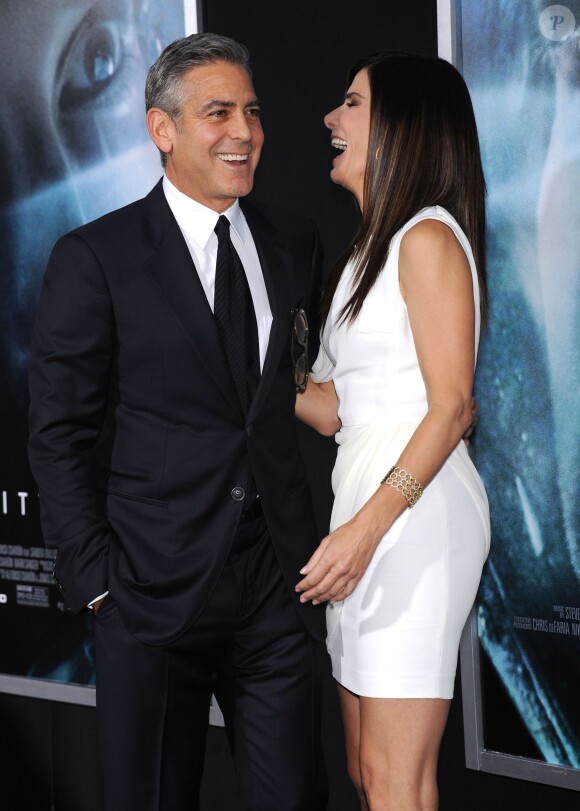 George Clooney et Sandra Bullock lors de la première de Gravity à New York, le 1er octobre 2013.