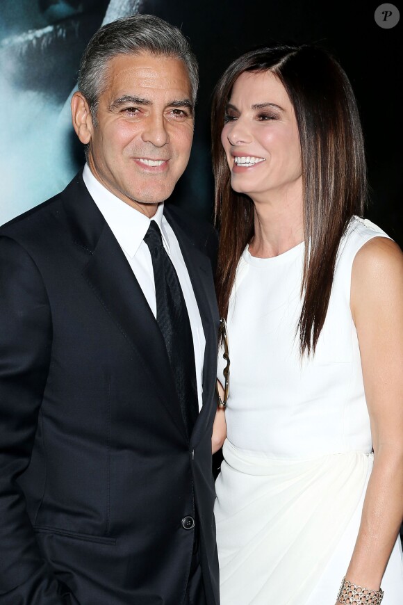 George Clooney et Sandra Bullock lors de la première de Gravity à New York, le 1er octobre 2013.