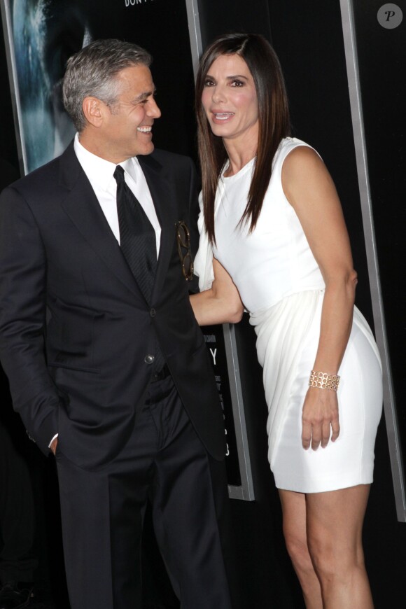 George Clooney et Sandra Bullock lors de la première de Gravity à New York, le 1er octobre 2013.