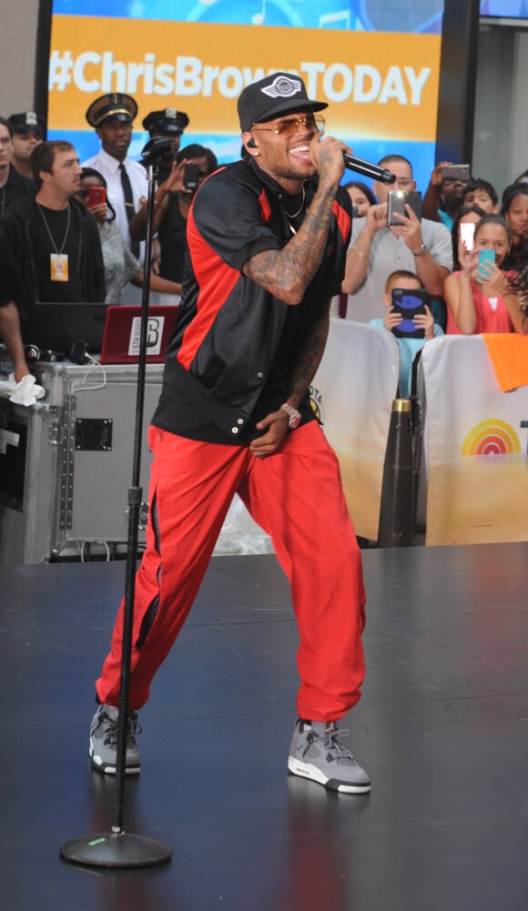 Chris Brown en concert pour l'émission Today à New York, le 30 août 2013.