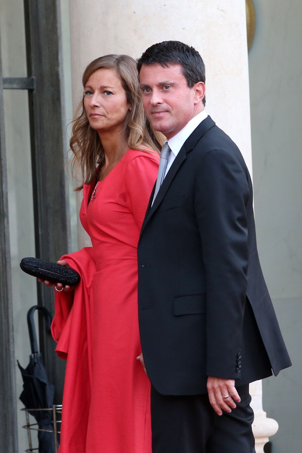 Photo Manuel Valls et sa femme Anne Gravoin à l'Elysee a Paris le 3