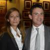 Manuel Valls avec sa femme Anne Gravoin et Mathilde Seigner à Paris, le 16 septembre 2013.