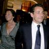 Cécilia Attias et Nicolas Sarkozy lors de la victoire à la présidentielle de 2007 le 7 mai au Fouquet's à Paris.
