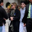 Madonna et son Rocco Ritchie quittant le centre de la Kabbale à New York le 5 octobre 2013