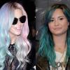 Kesha et Demi Lovato ont toutes les deux opté pour des cheveux bleus.