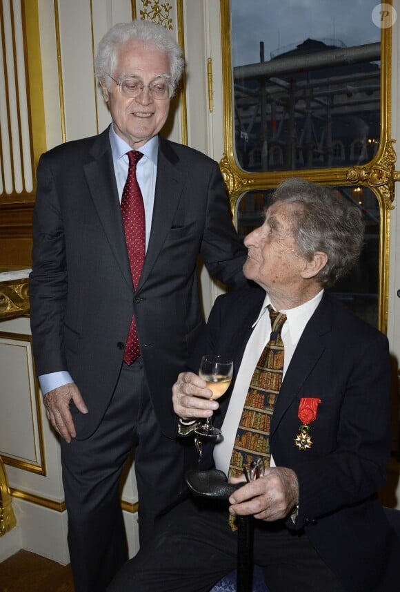 Lionel Jospin et Jean Lacouture au ministère de la culture à Paris, le 15 octobre 2013.