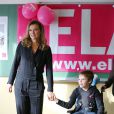 Valerie Trierweiler en déplacement à Angers pour la dictée d'ELA, le 18 octobre 2013.