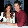 Danielle et Kevin Jonas ont visité les studios de radio SiriusXM à New York. Le 18 avril 2013.