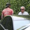 David Beckham victime d'un accident avec son Range Rover Sport devant sa maison de Beverly Hills, à Los Angeles le 25 octobre 2013.