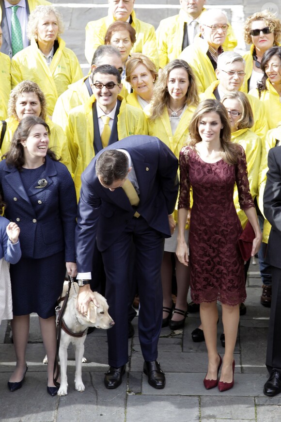 Le prince Felipe et la princesse Letizia d'Espagne lors de la remise des 22e Prix Prince des Asturies à Oviedo le 25 octobre 2013.