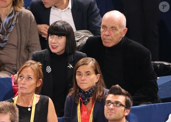 Chantal Thomass et son mari Michel Fabian lors de la finale Novak Djokovic - David Ferrer, remportée par le Serbe 7-5, 7-5, au Masters 1000 de Paris-Bercy le 3 novembre 2013.