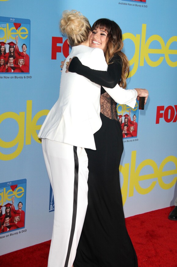 Kate Hudson et Lea Michele à la soirée de lancement de la 4e saison de Glee, à Los Angeles, le 12 septembre 2012.