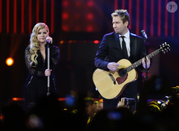 Avril Lavigne et Chad Kroeger en concert à Vancouver, le 18 octobre 2013.