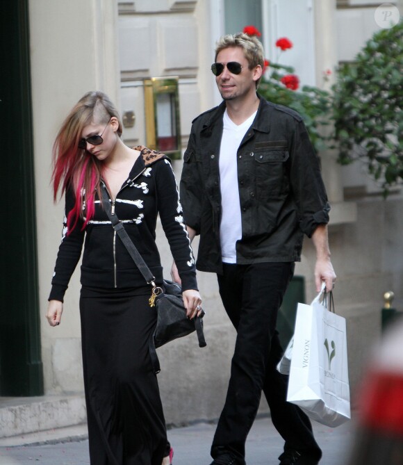 Avril Lavigne et Chad Kroeger à Paris, le 13 septembre 2012.