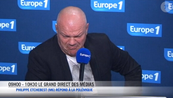 Face à la polémique Cauchemar à l'hôtel, Philippe Etchebest répond au micro du Grand direct des médias sur Europe 1, le mercredi 30 octobre 2013.