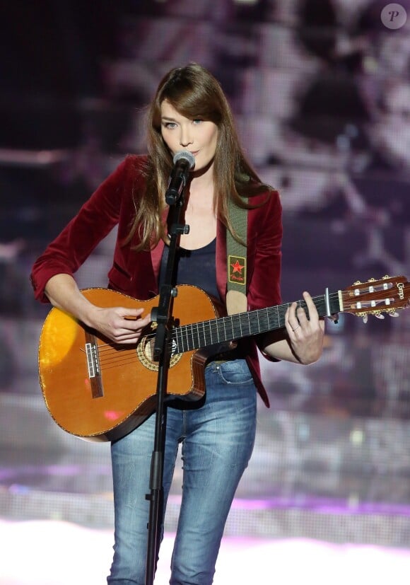 Exclusif - Carla Bruni lors de l'enregistrement de l'émission "Tout pour la Musique" pour TF1 le 1er juin 2013