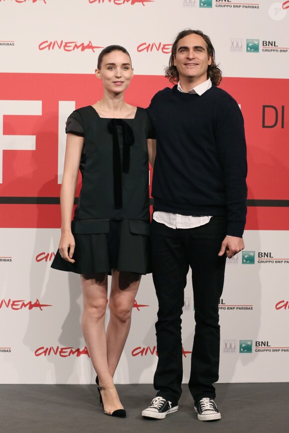Rooney Mara et Joaquin Phoenix lors du photocall du film Her dans le cadre du Festival du film de Rome le 10 novembre 2013