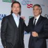 Brad Pitt et George Clooney à Los Angeles le 3 mars 2012