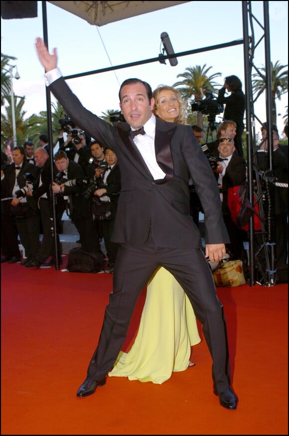 Alexandra Lamy et Jean Dujardin lors du Festival de Cannes le 16 mai 2005
