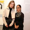 La galeriste Emmanuelle de Noirmont et l'artiste Shirin Neshat au vernissage de l'exposition Miss Dior qui s'est tenu au Grand Palais le 12 novembre 2013