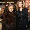Bernadette Chirac et Valérie Trierweiler assistent au vernissage de l'exposition Miss Dior qui s'est tenu au Grand Palais le 12 novembre 2013