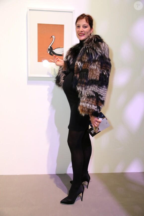 La danseuse enceinte Marie Agnès Gillot au vernissage de l'exposition Miss Dior qui s'est tenu au Grand Palais le 12 novembre 2013