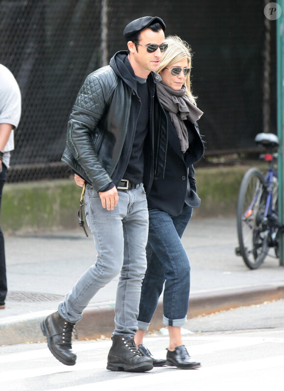 Jennifer Aniston et Justin Theroux à New York le 16 septembre 2011