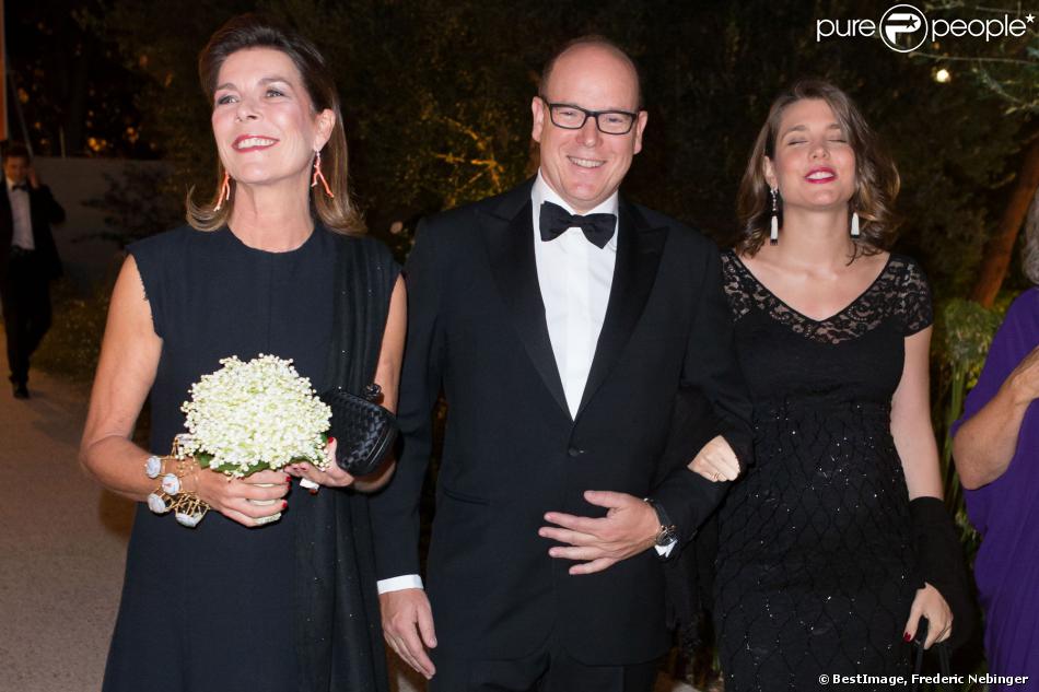 La Princesse Caroline de Hanovre, le prince Albert de Monaco et Charlotte Casiragh - Diner de charité organisé par les Amis du Nouveau Musée National à la Villa Paloma, à Monaco, le 17 septembre 2013.