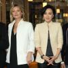 Kate Moss, Carina Lau et Tony Leung Chiu Wai célèbrent l'inauguration du magasin Tang Tang Tang Tang à Hong Kong. Le 16 novembre 2013.
