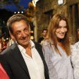 Nicolas Sarkozy et son épouse Carla Bruni sont venus assister à la représentation de Julien Clerc dans le cadre du festival de Ramatuelle le 3 août 2013.
