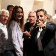 Exclusif - Michel Boujenah, Carla Bruni, Nicolas Sarkozy sont venus assister à la représentation de Julien Clerc dans le cadre du festival de Ramatuelle le 3 août 2013.