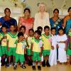 La duchesse de Cornouailles lors de sa visite du centre Home Start à Colombo, le 16 novembre 2013