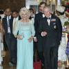Le prince Charles et son épouse, la duchesse de Cornouailles lors du gala du Commonwealth au Cinnamon Lakeside Hotel de Colombo, le 15 novembre 2013