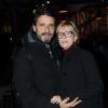 Exclusif : Karin Viard et Pascal Elbé à la soirée Sushi Shop organisée au Minipalais à Paris, le 19 novembre 2013.