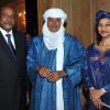 M. Abderrahmane Mayaki (Ambassadeur du Niger à Paris) avec sa femme et Mohamed Ixa (president de l'ONG Tidène) - Soirée de gala "La guinguette de Régine" en faveur de l'association "Les puits du désert" à Paris le 19 novembre 2013.